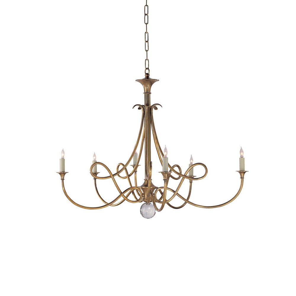 Lustra Chandelier Brass Double Twist Candelabra Crystal - Letslighting