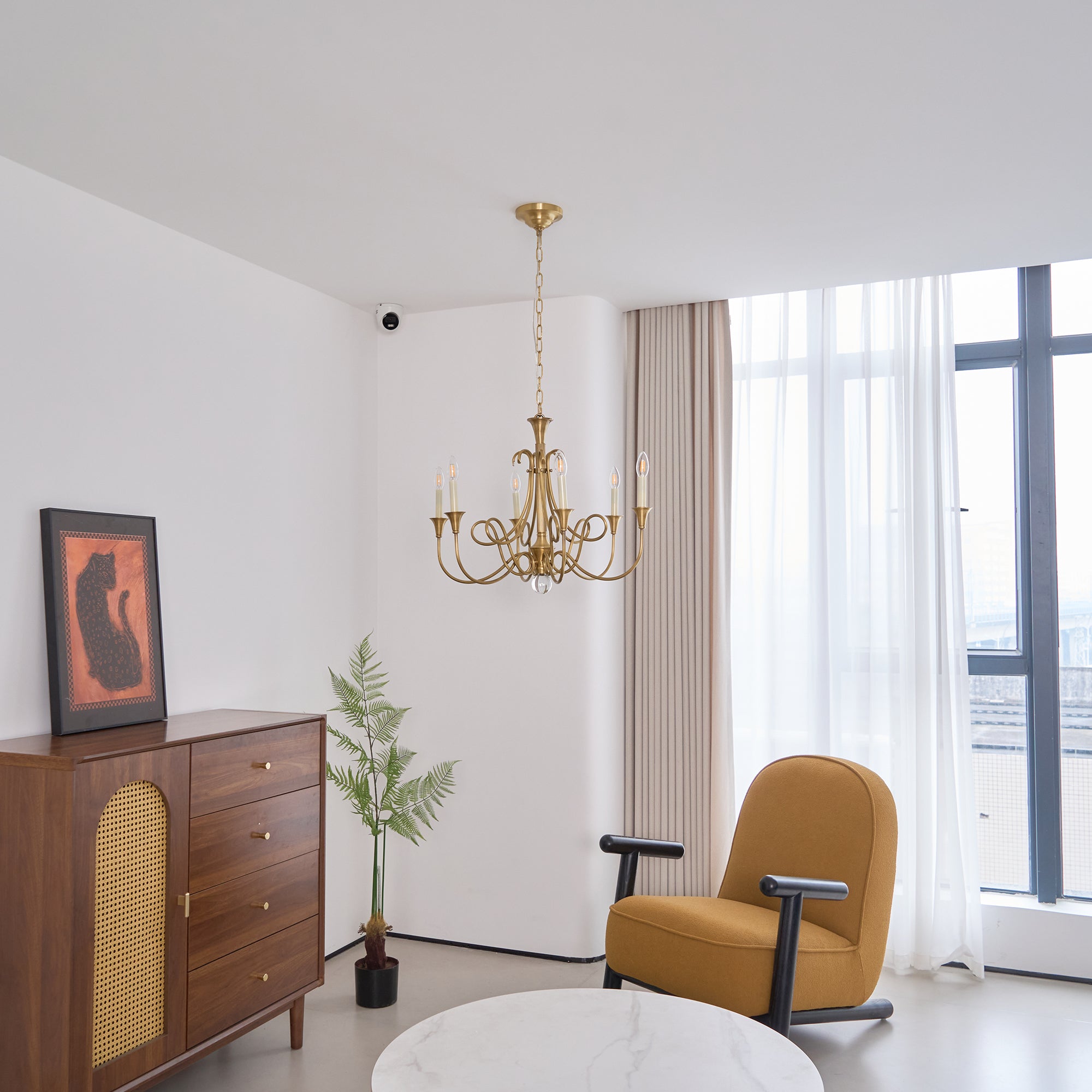 Lustra Chandelier Brass Double Twist Candelabra Crystal - Letslighting