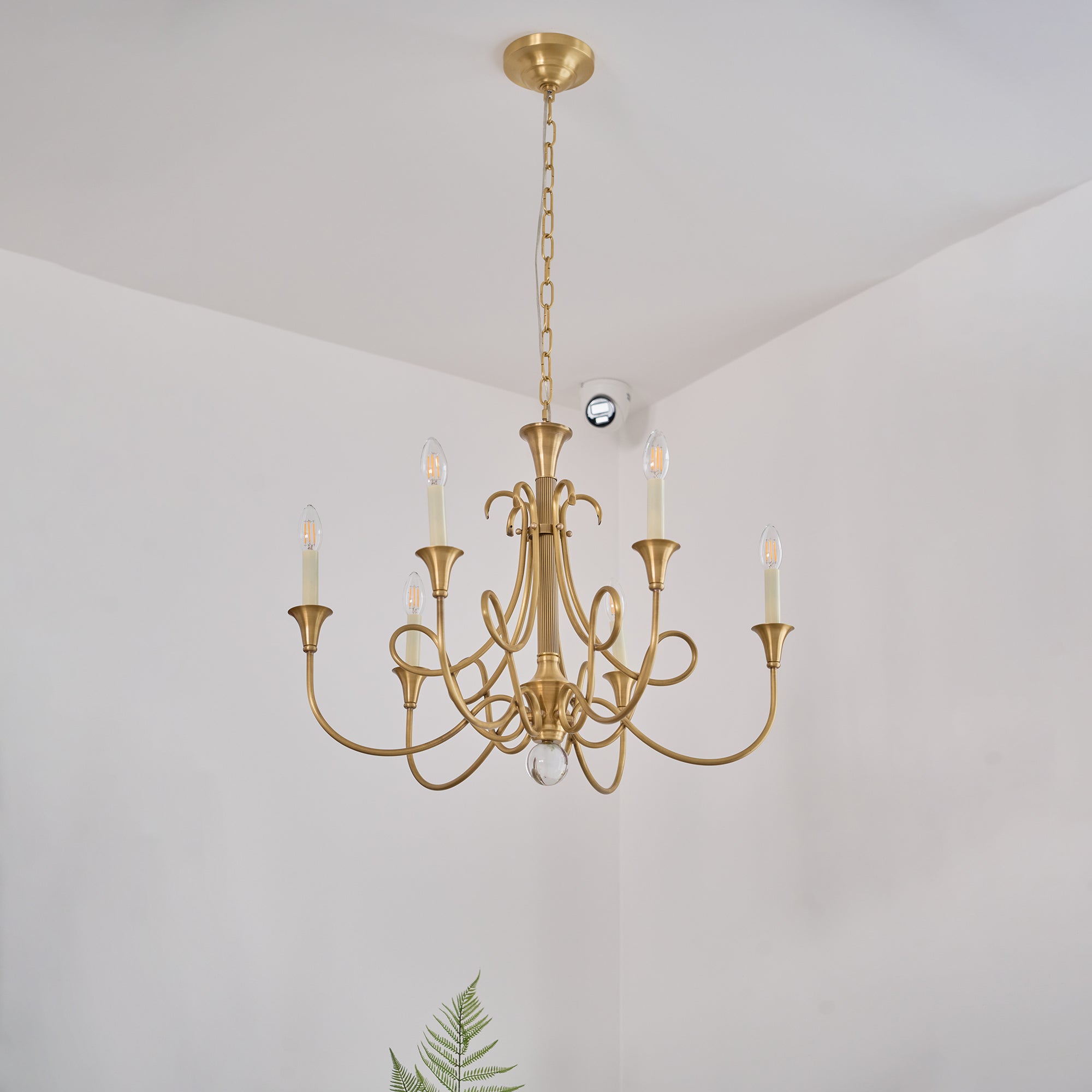 Lustra Chandelier Brass Double Twist Candelabra Crystal - Letslighting