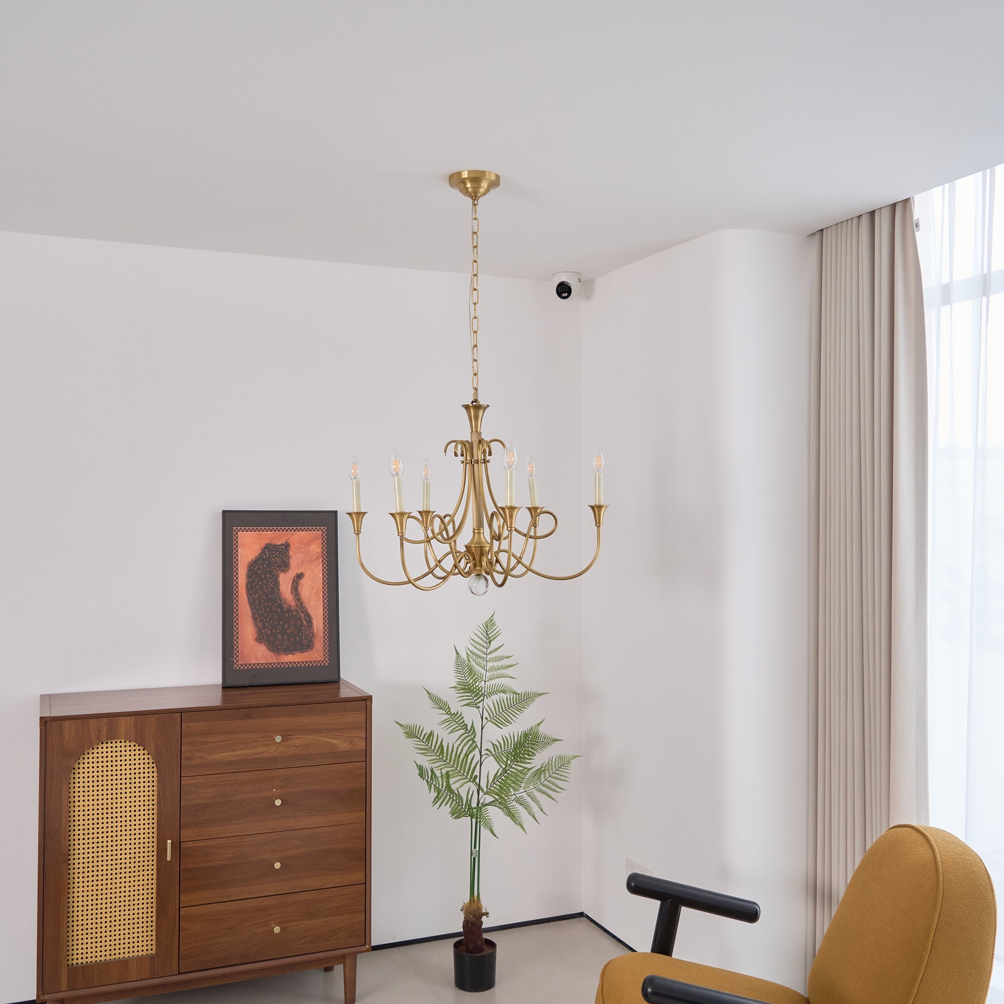 Lustra Chandelier Brass Double Twist Candelabra Crystal - Letslighting