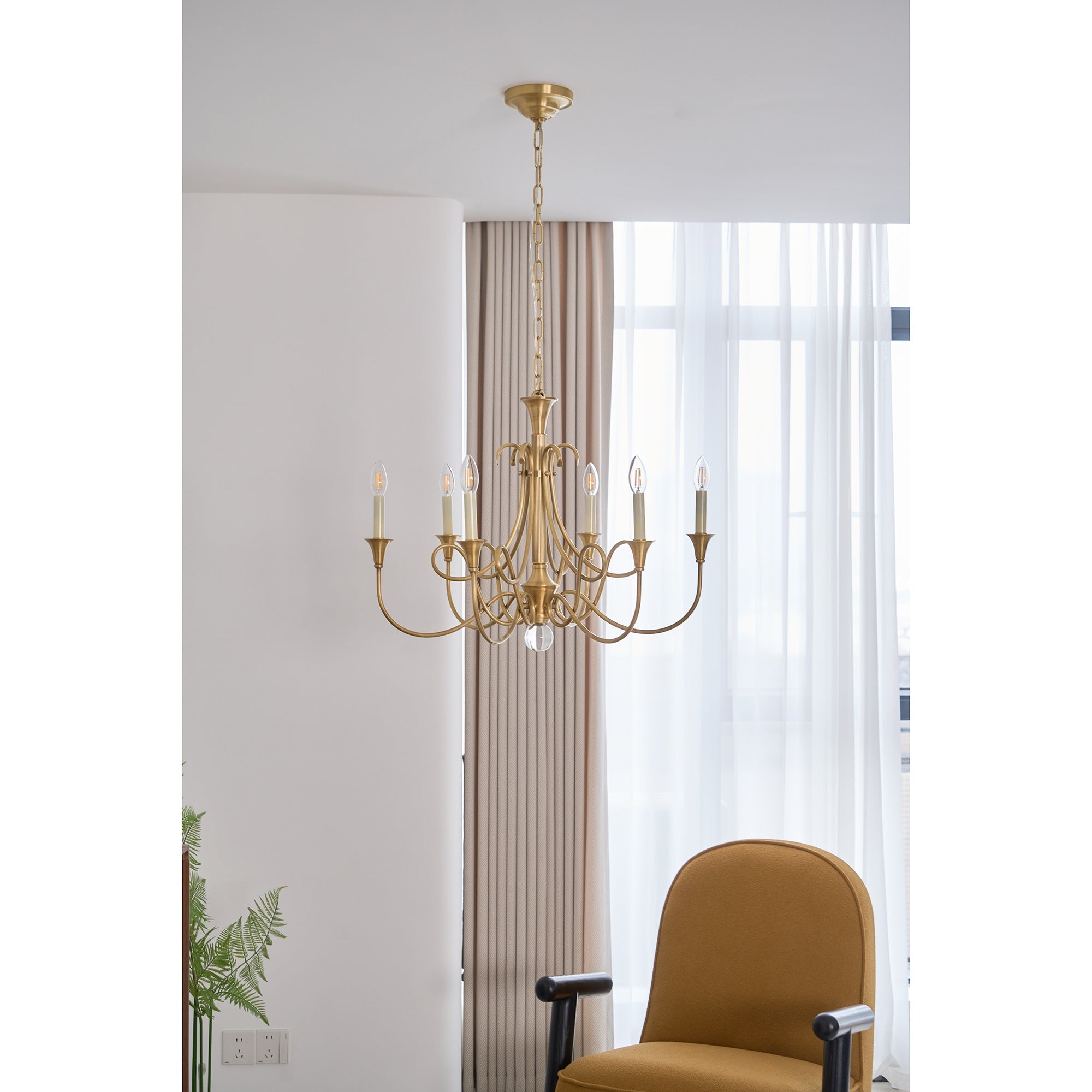 Lustra Chandelier Brass Double Twist Candelabra Crystal - Letslighting