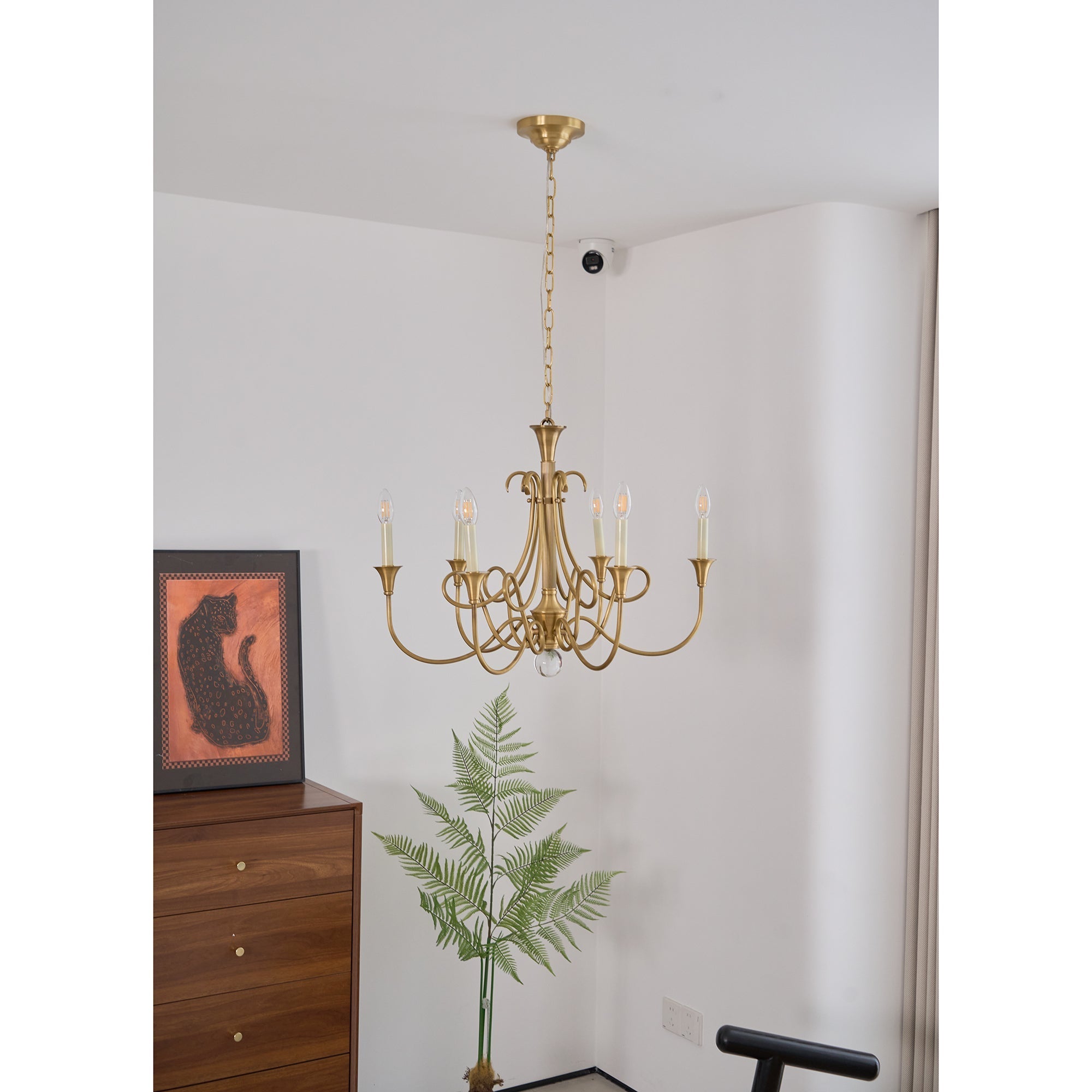 Lustra Chandelier Brass Double Twist Candelabra Crystal - Letslighting
