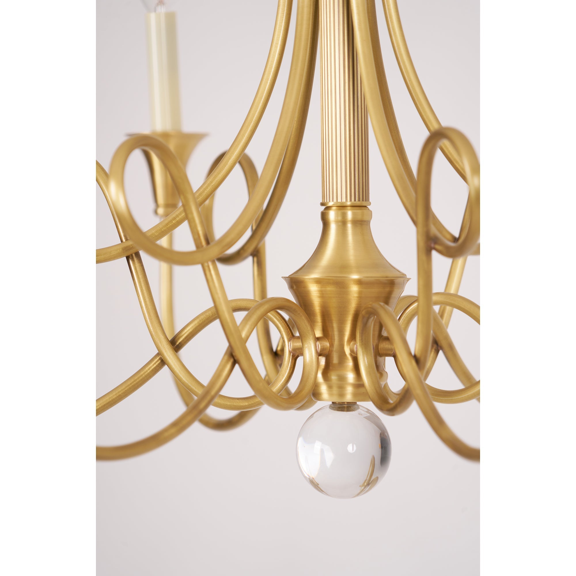 Lustra Chandelier Brass Double Twist Candelabra Crystal - Letslighting