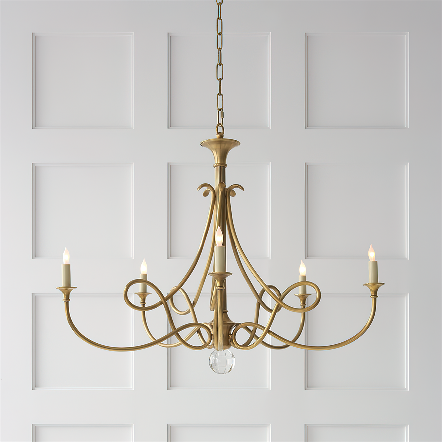 Double Twist Chandelier Ribbon-Arm Grandeur - Letslighting