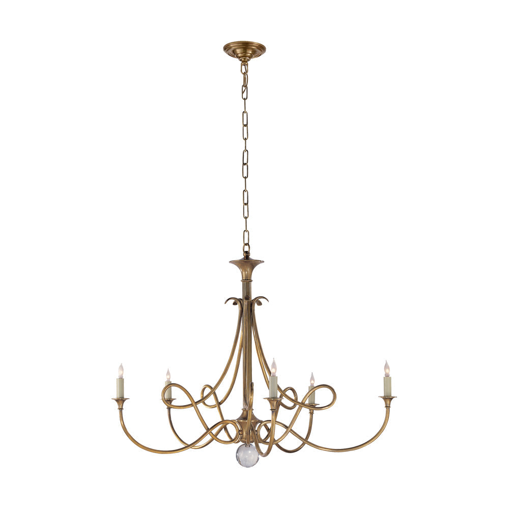 Double Twist Chandelier Ribbon-Arm Grandeur - Letslighting