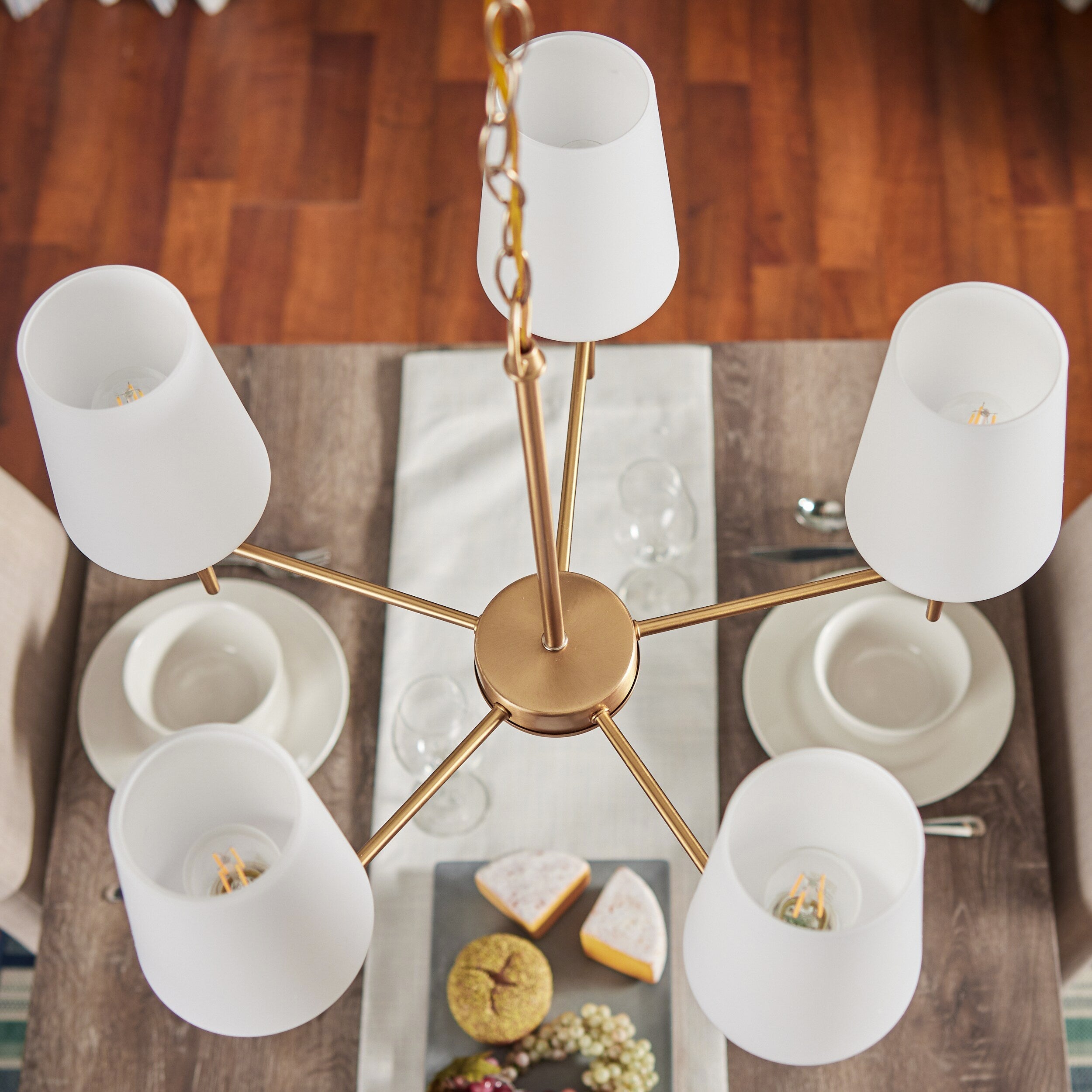 Gaze Elegance Vintage Brass Glass Chandelier - Letslighting