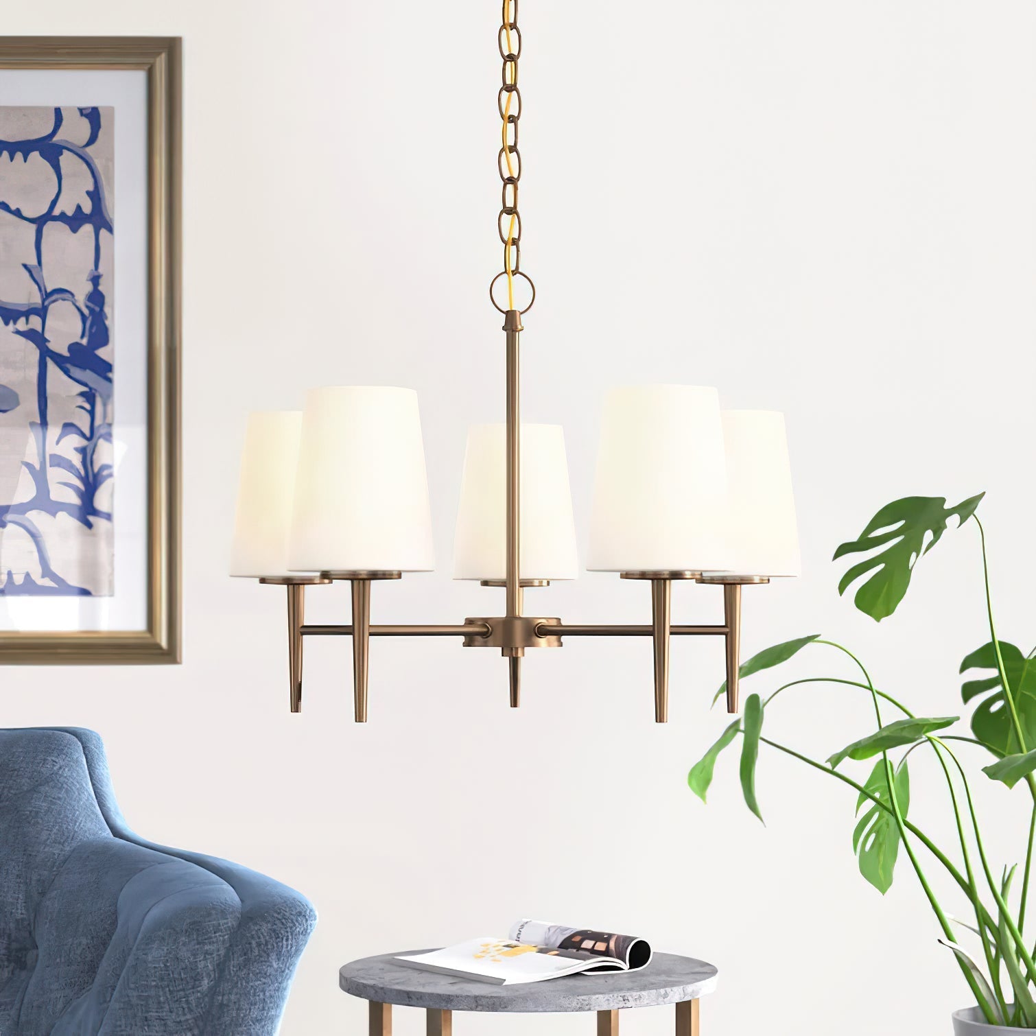 Gaze Elegance Vintage Brass Glass Chandelier - Letslighting