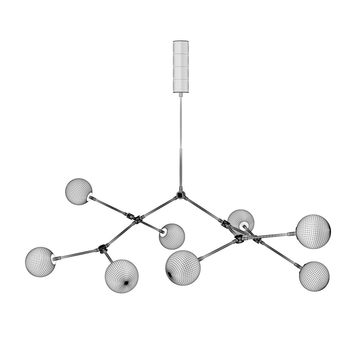 Halo Modern Minimalist Ball Black Glass Chandelier - Letslighting