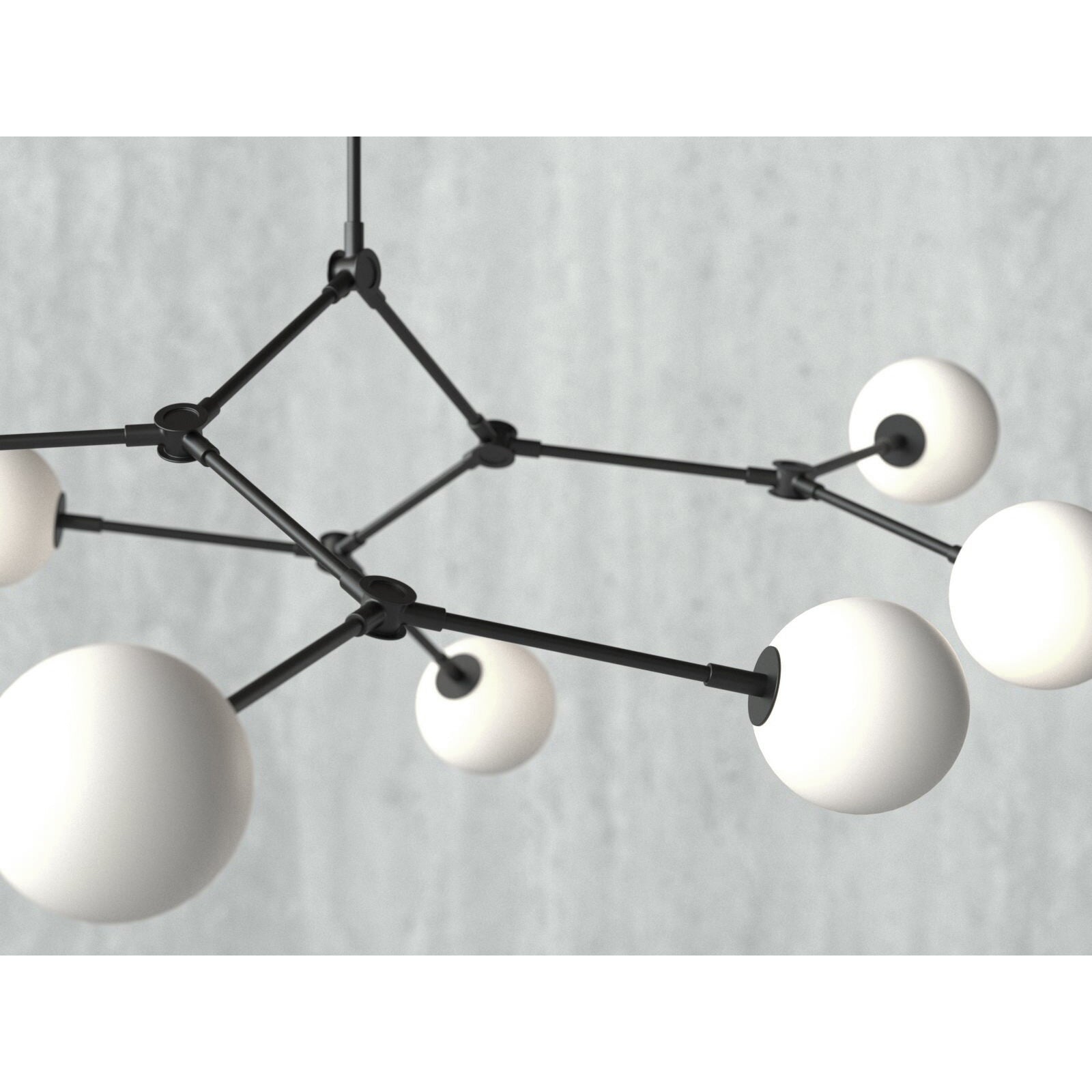 Halo Modern Minimalist Ball Black Glass Chandelier - Letslighting