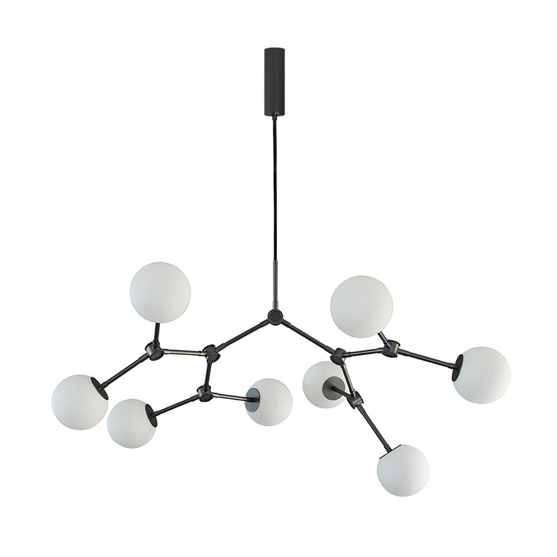 Halo Modern Minimalist Ball Black Glass Chandelier - Letslighting