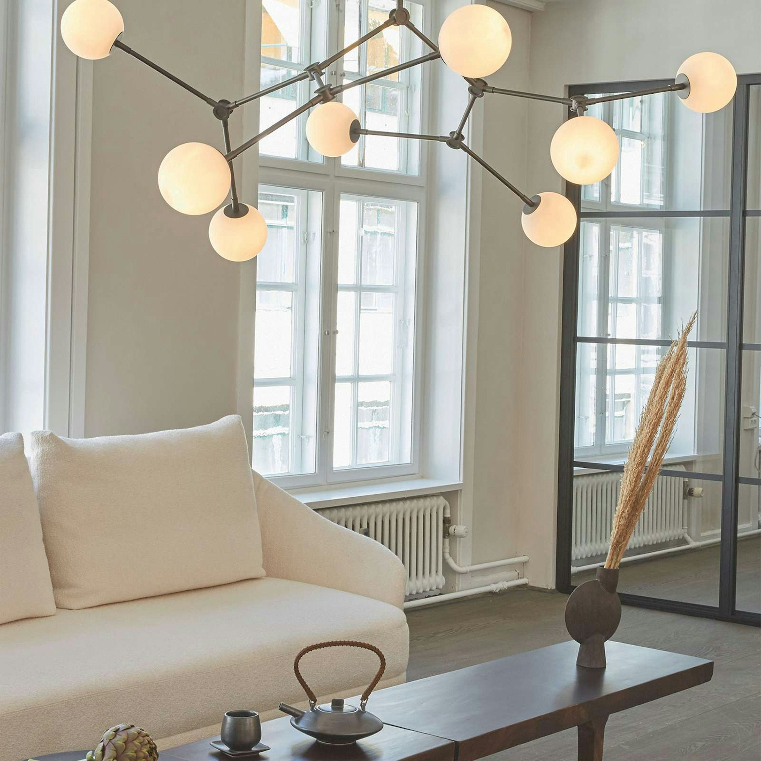 Halo Modern Minimalist Ball Black Glass Chandelier - Letslighting