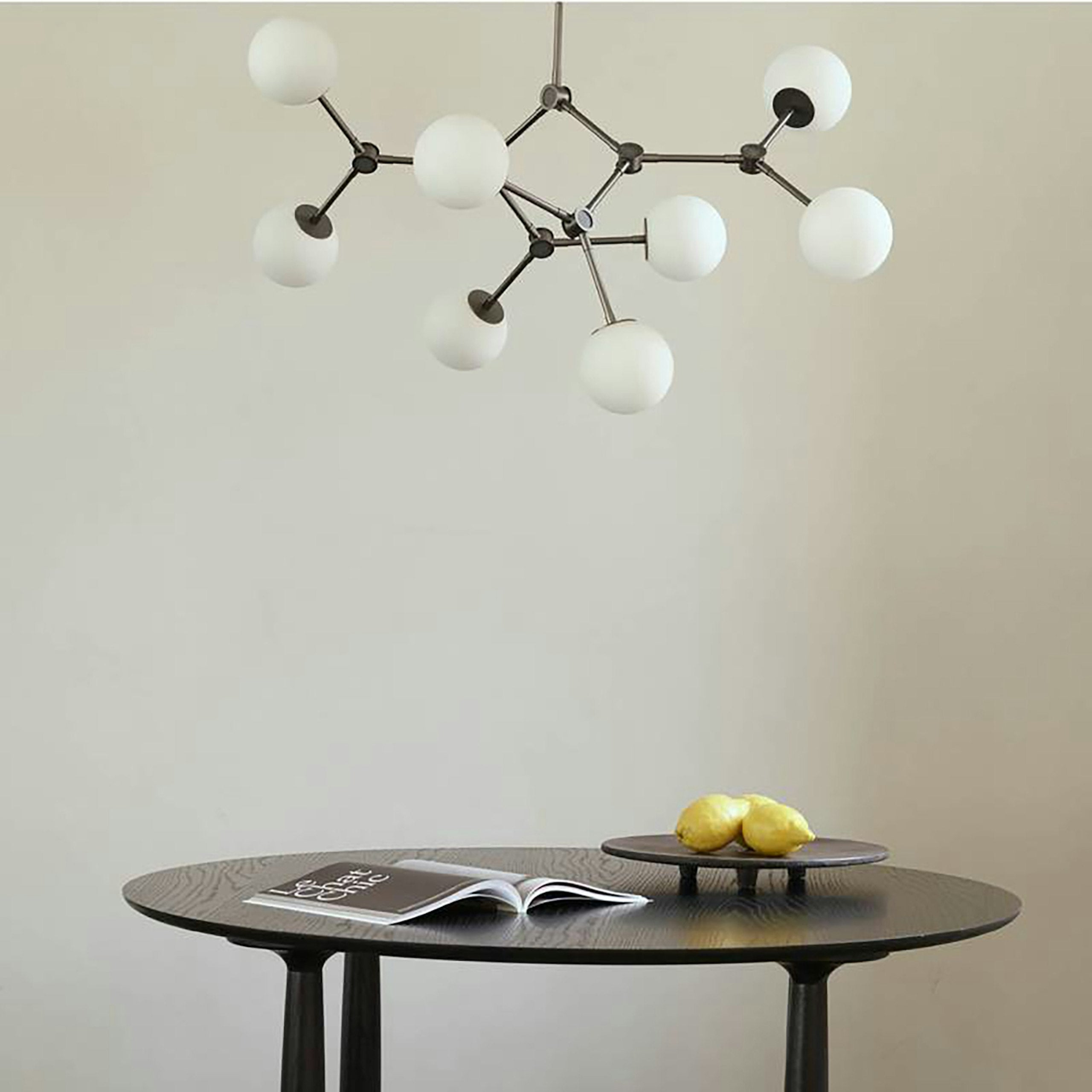 Halo Modern Minimalist Ball Black Glass Chandelier - Letslighting