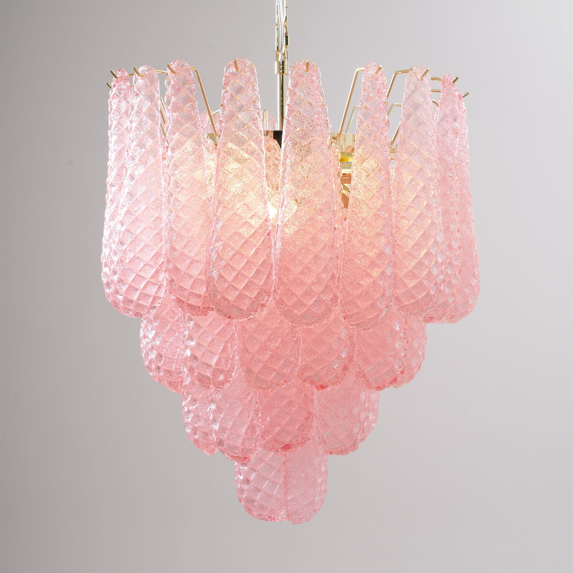Junto Postmodern Luxury Drop Pink Glass Chandelier - Letslighting