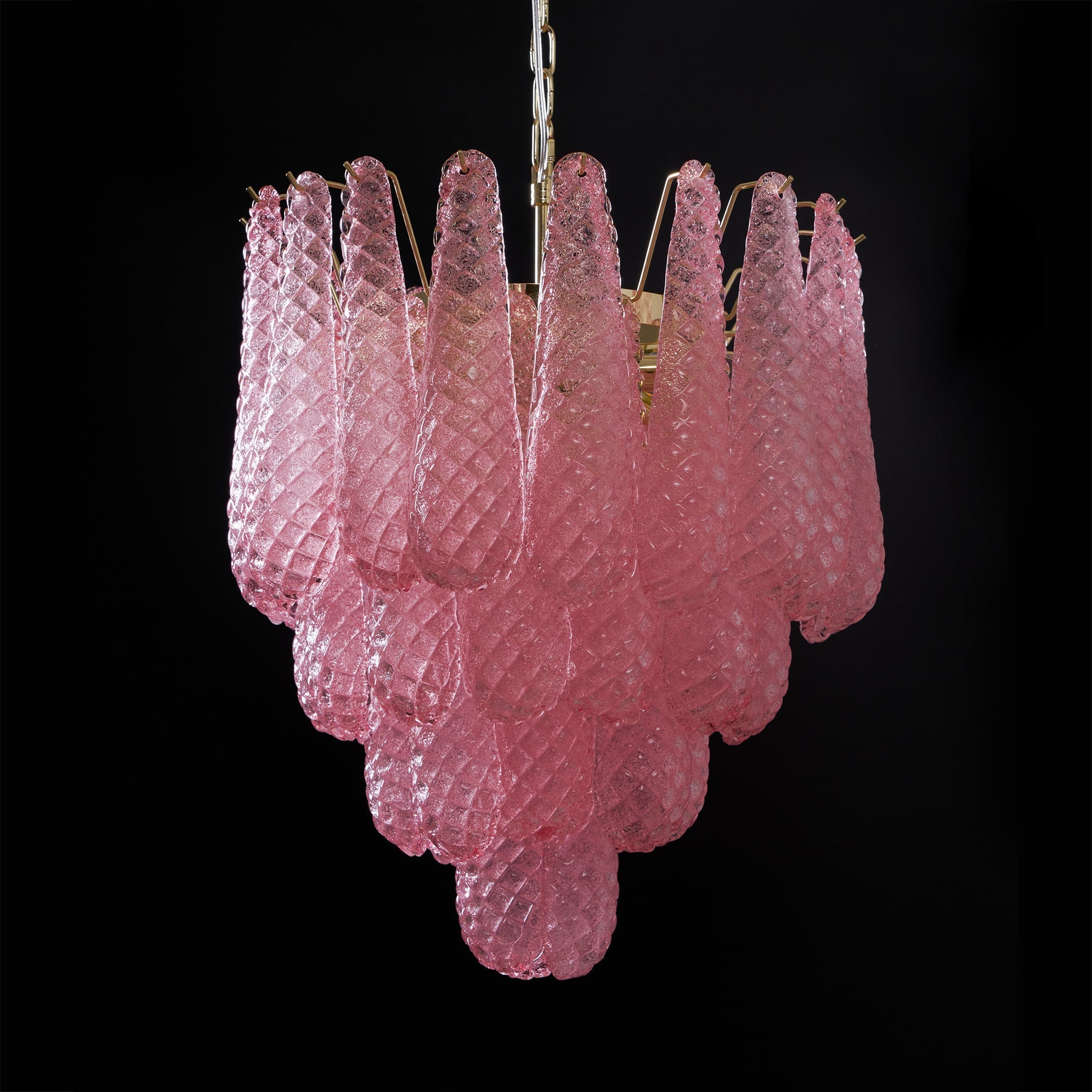 Junto Postmodern Luxury Drop Pink Glass Chandelier - Letslighting