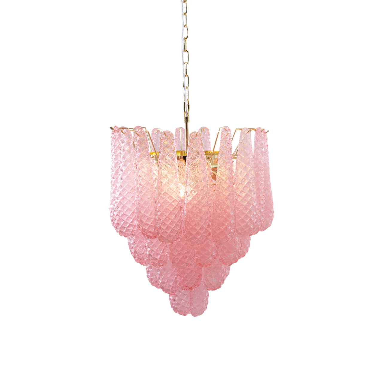 Junto Postmodern Luxury Drop Pink Glass Chandelier - Letslighting