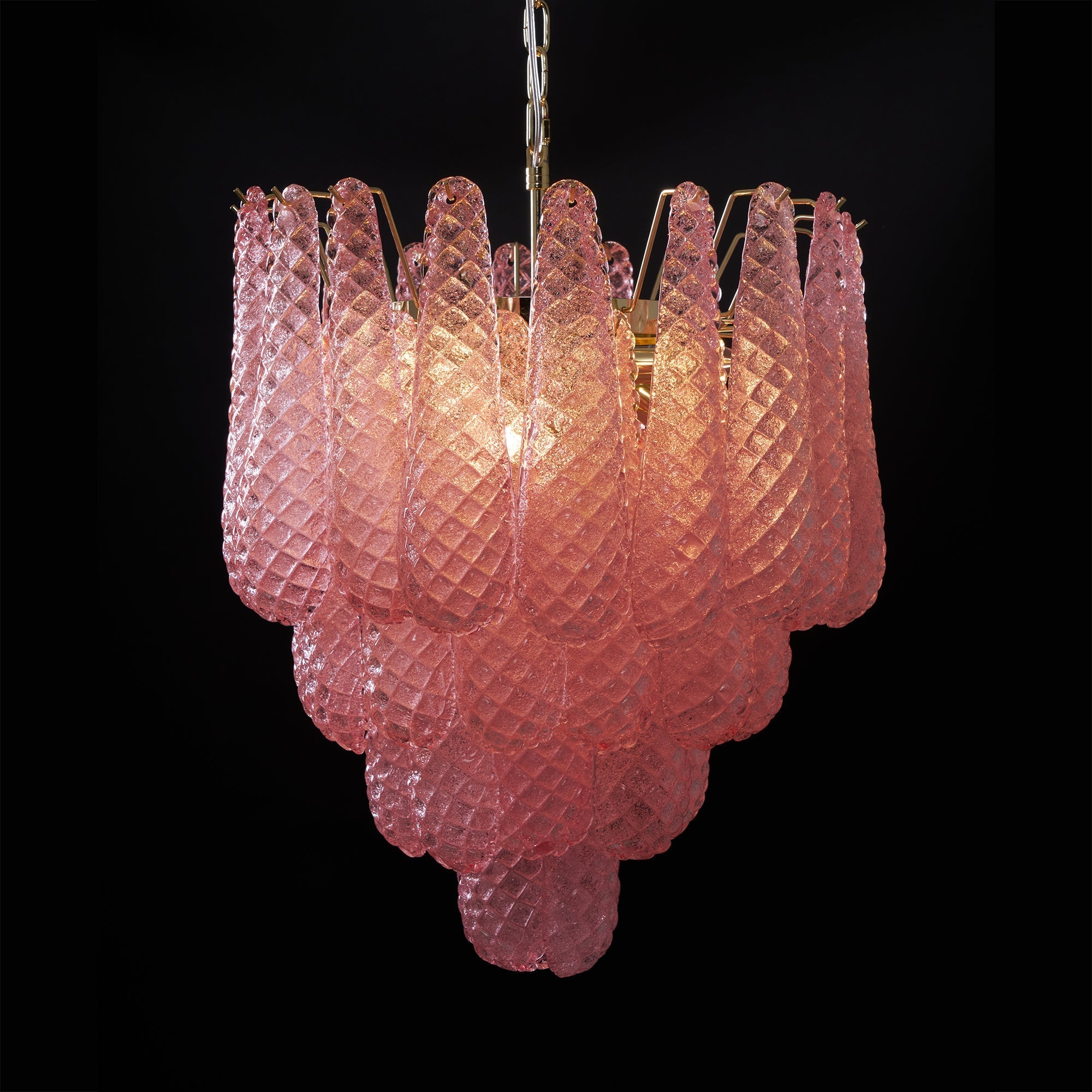 Junto Postmodern Luxury Drop Pink Glass Chandelier - Letslighting