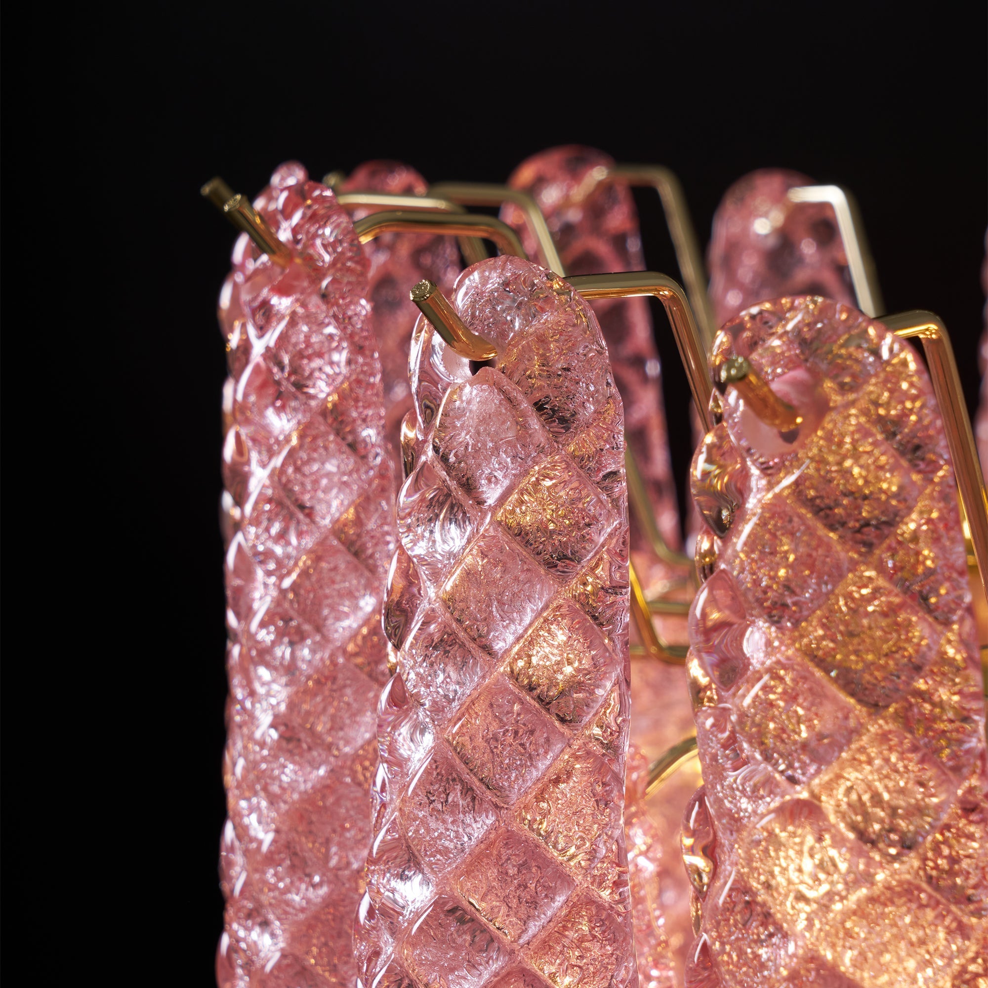 Junto Postmodern Luxury Drop Pink Glass Chandelier - Letslighting