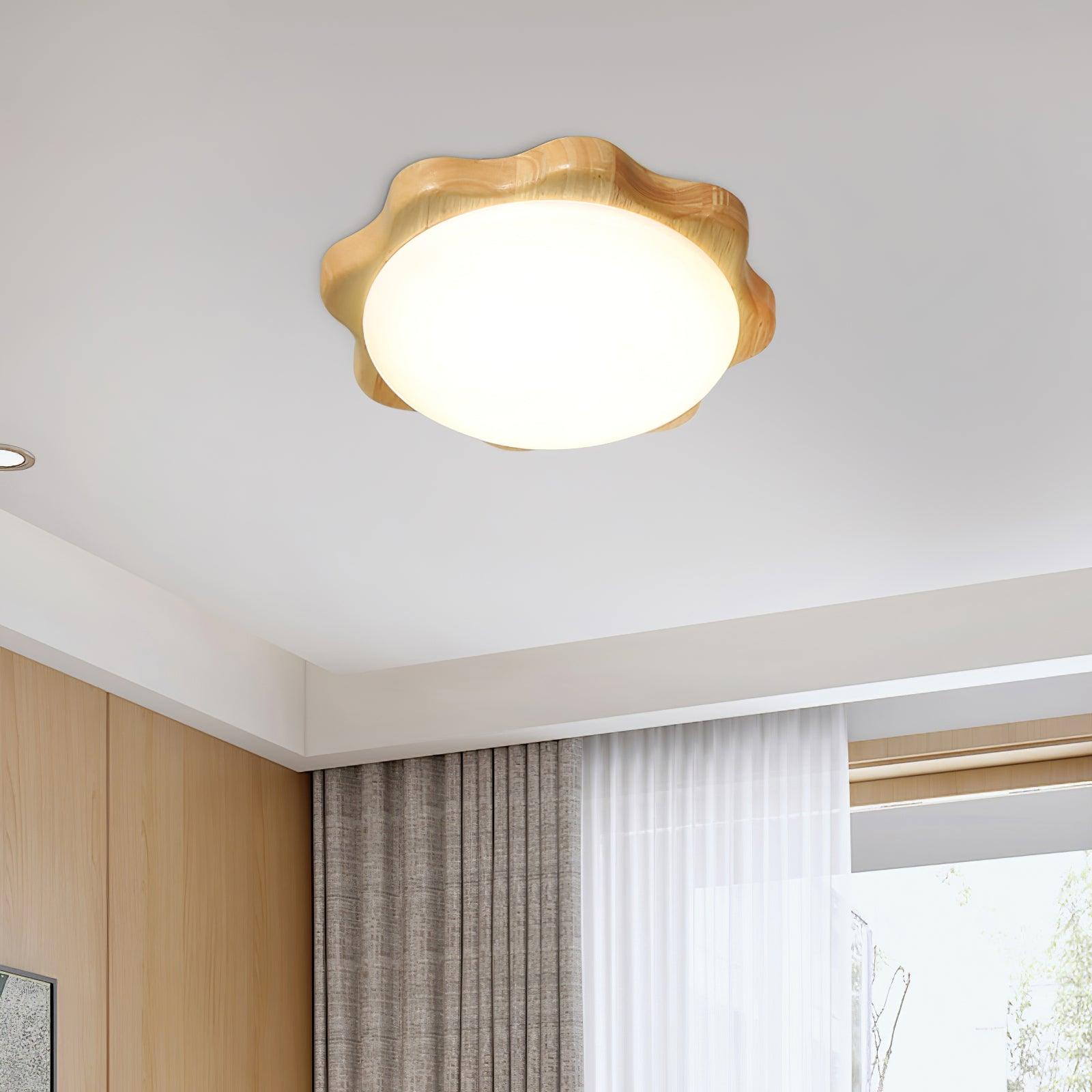 Myshae Modern Minimalist Drum Wood Ceiling Lamp - Letslighting