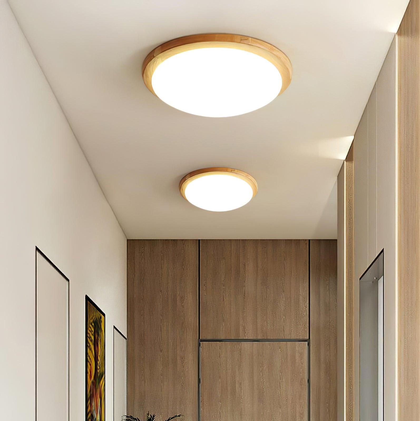 Myshae Modern Minimalist Drum Wood Ceiling Lamp - Letslighting