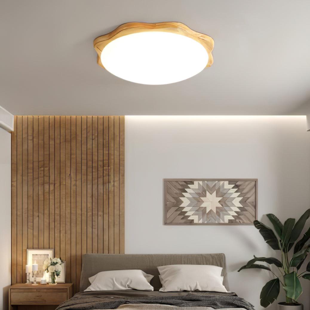 Myshae Modern Minimalist Drum Wood Ceiling Lamp - Letslighting