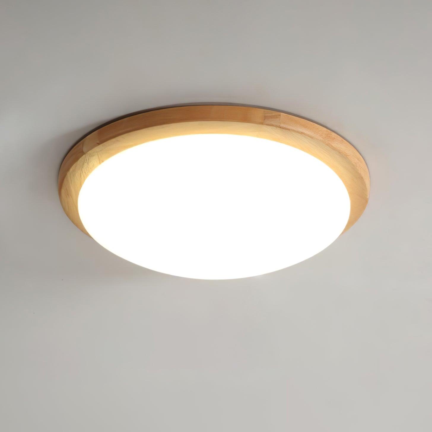 Myshae Modern Minimalist Drum Wood Ceiling Lamp - Letslighting