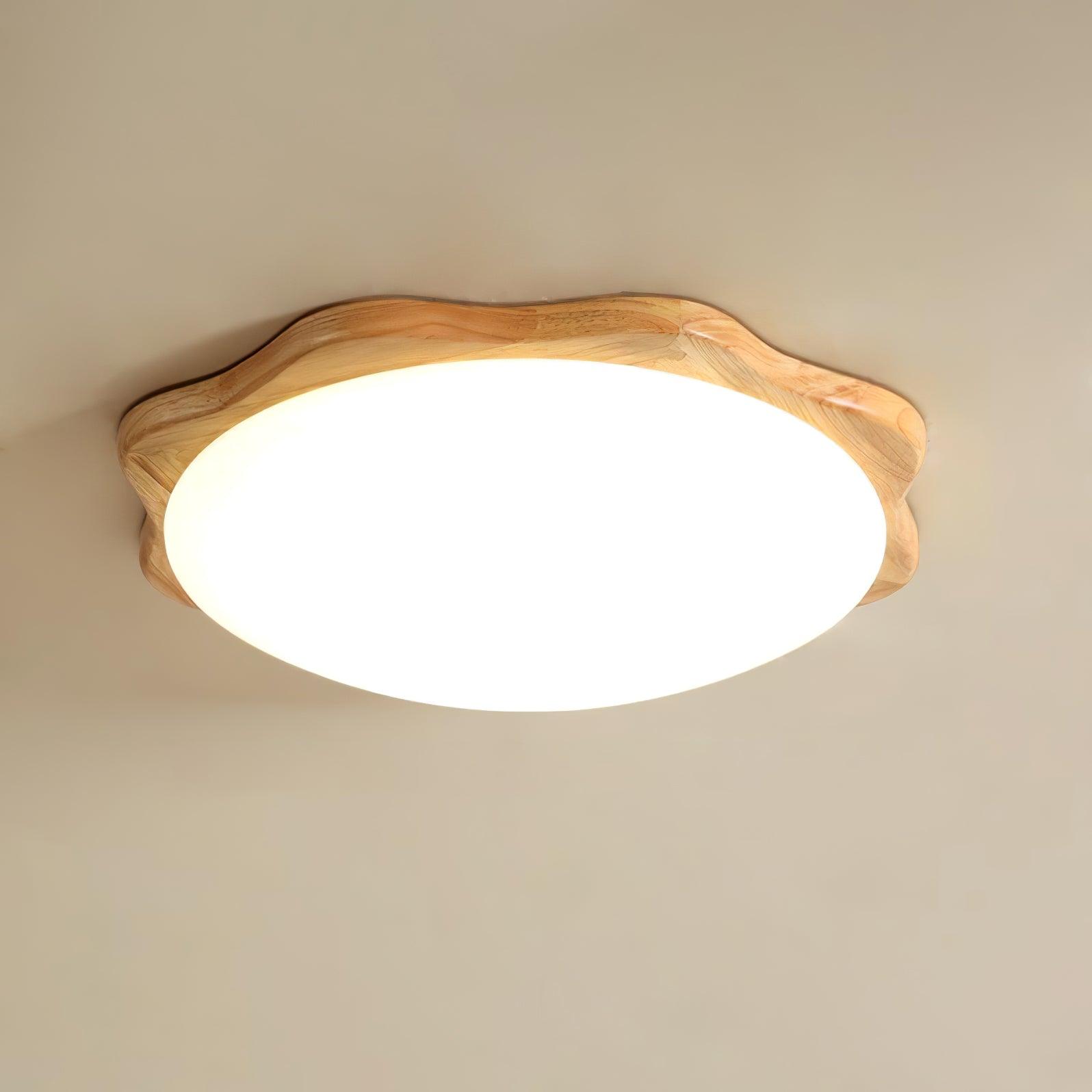 Myshae Modern Minimalist Drum Wood Ceiling Lamp - Letslighting
