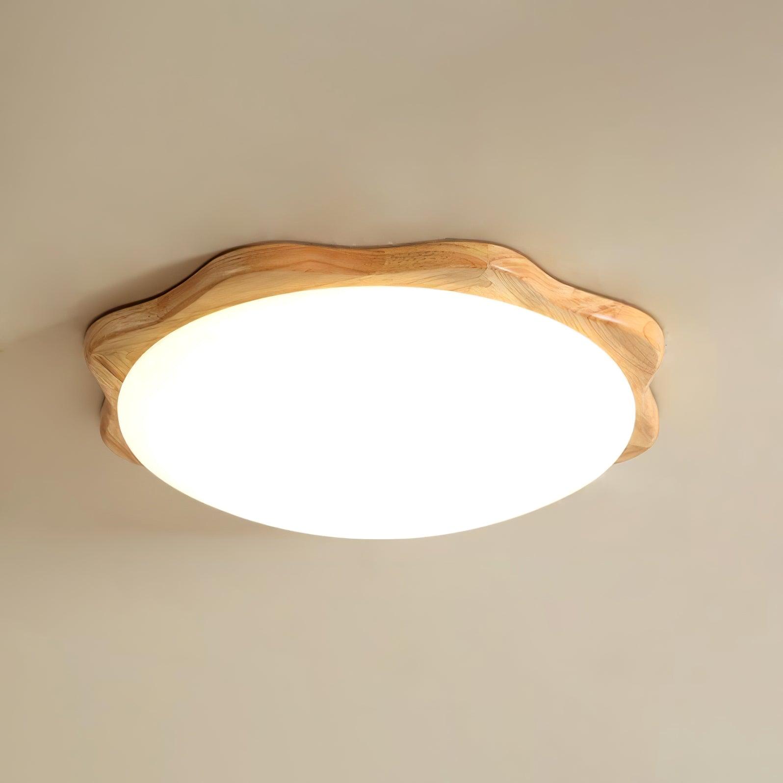 Myshae Modern Minimalist Drum Wood Ceiling Lamp - Letslighting