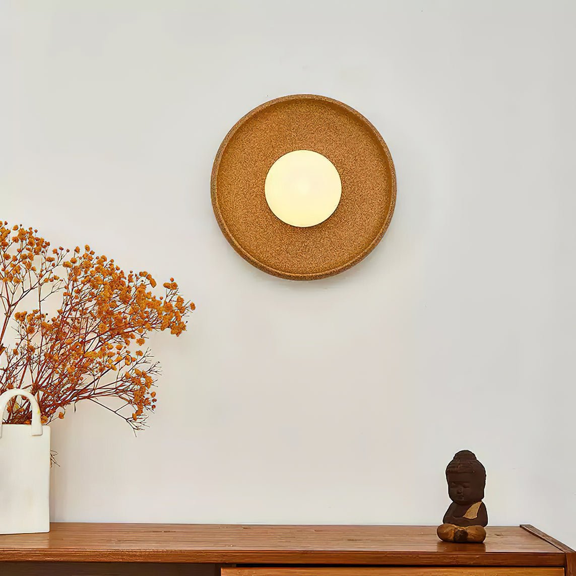 Civarir Modern Minimalist Round Glass Ceramic Wall Light - Letslighting