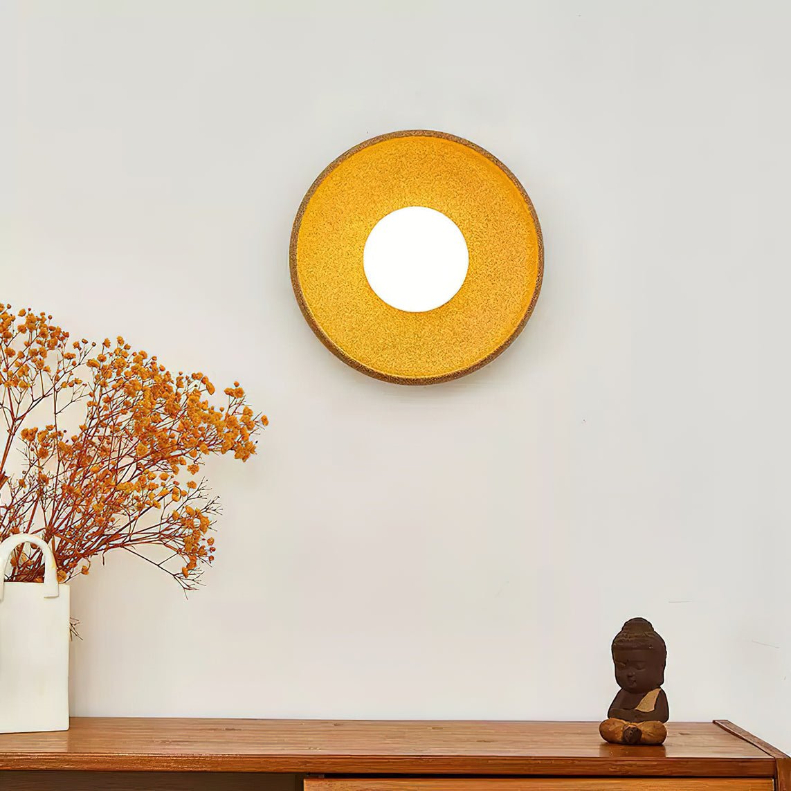 Civarir Modern Minimalist Round Glass Ceramic Wall Light - Letslighting