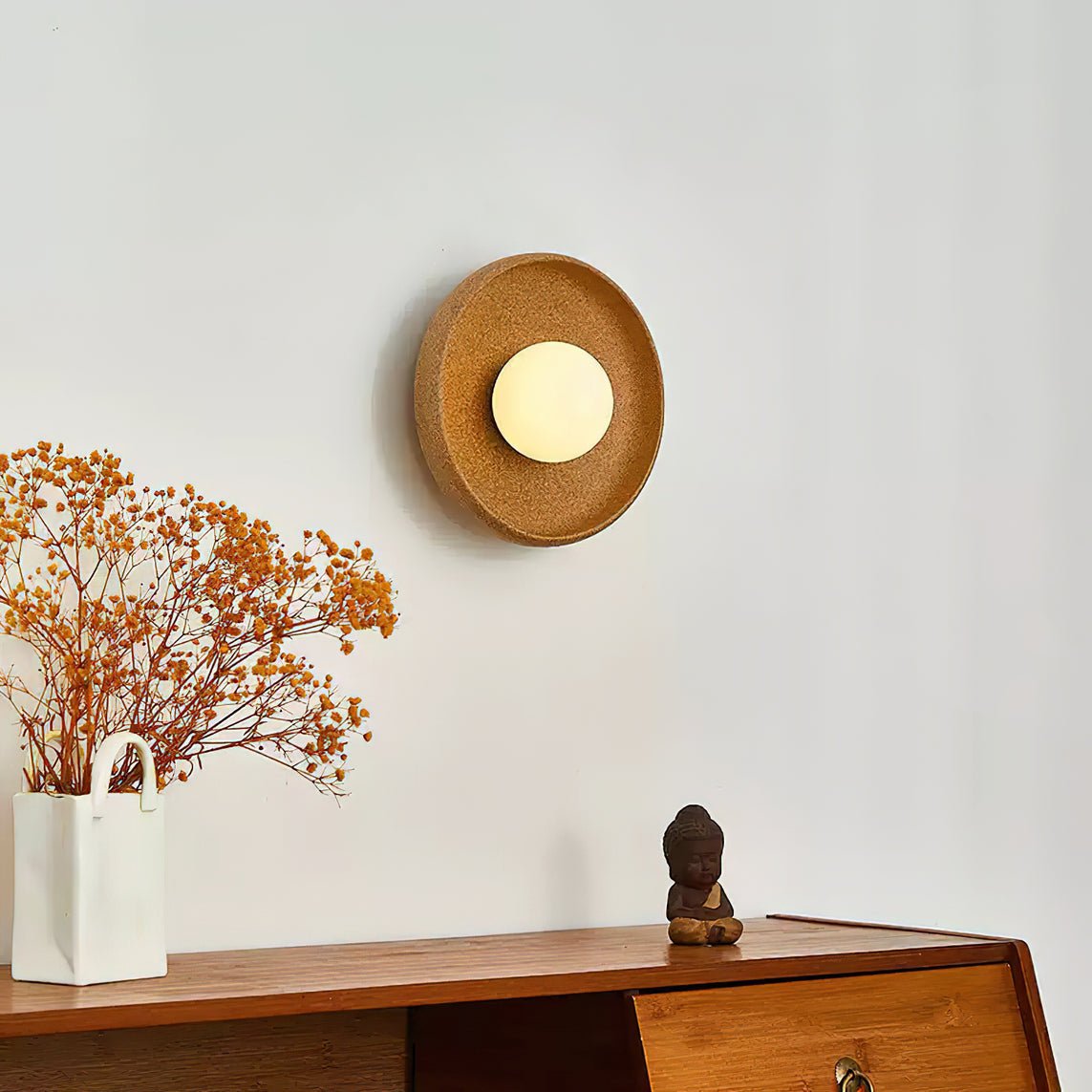 Civarir Modern Minimalist Round Glass Ceramic Wall Light - Letslighting