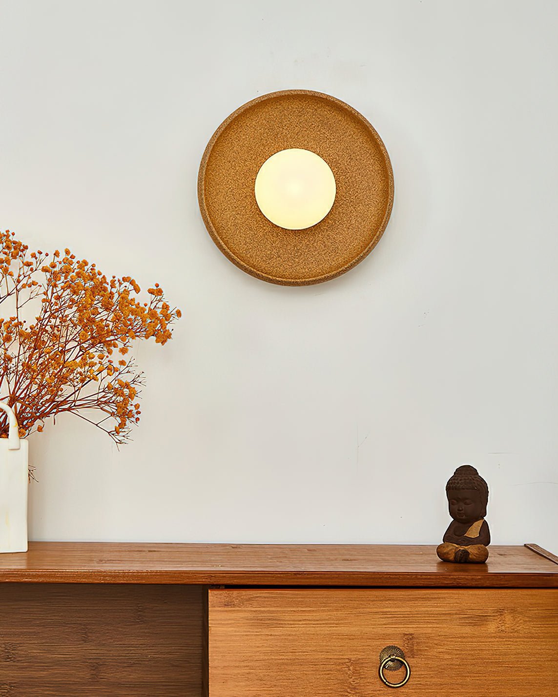 Civarir Modern Minimalist Round Glass Ceramic Wall Light - Letslighting