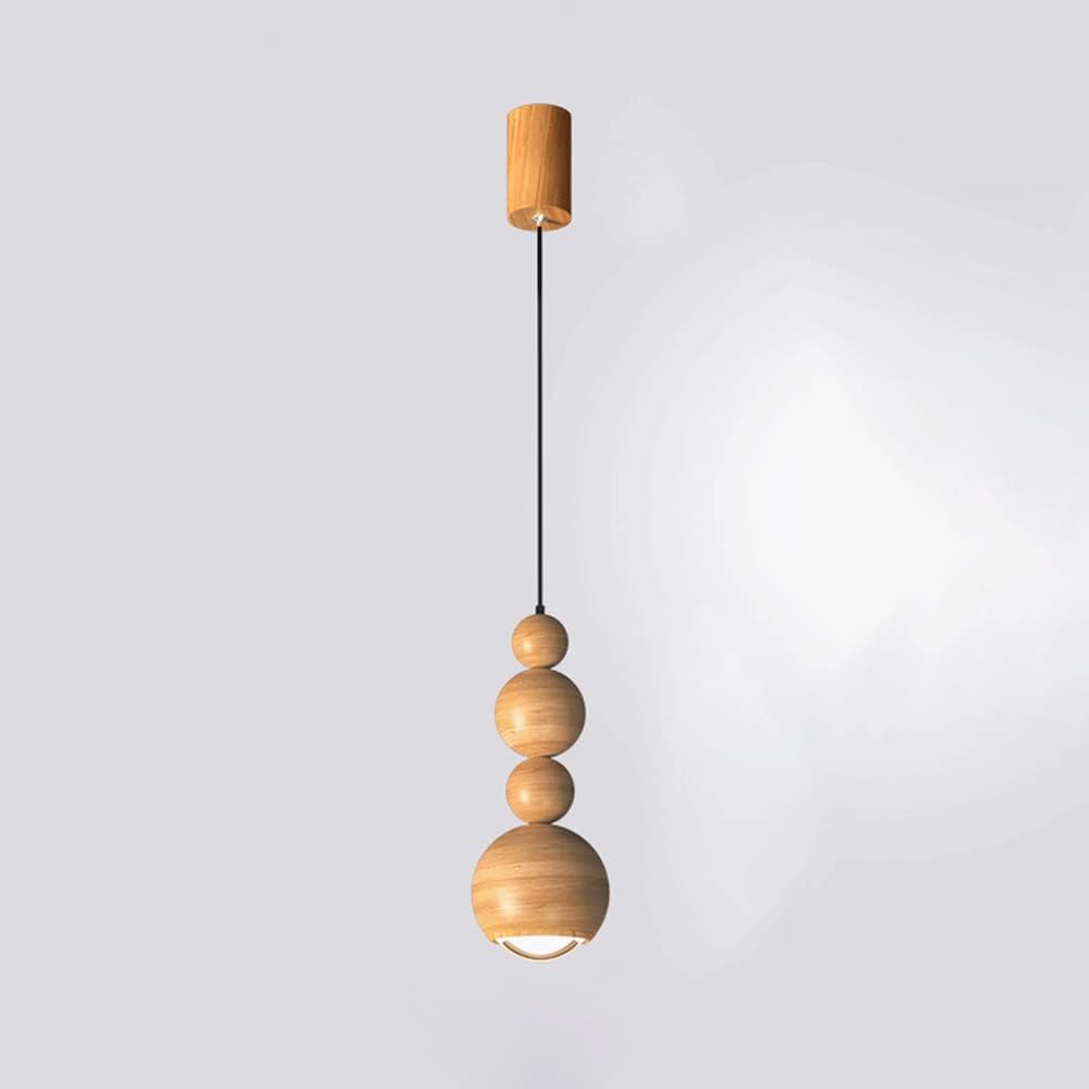 Ritta Vintage LED Pendant Globe Light Metal Wood Bedroom