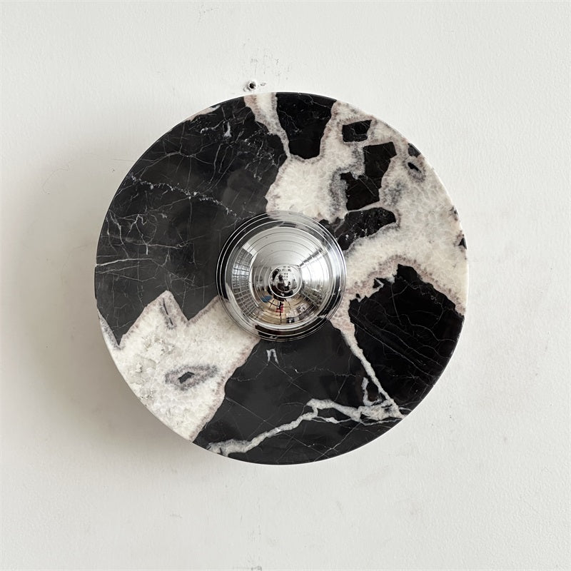 Alba Modern Minimalist Chrome Marble Wall Lamp - Letslighting