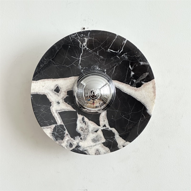 Alba Modern Minimalist Chrome Marble Wall Lamp - Letslighting