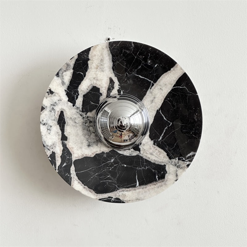 Alba Modern Minimalist Chrome Marble Wall Lamp - Letslighting