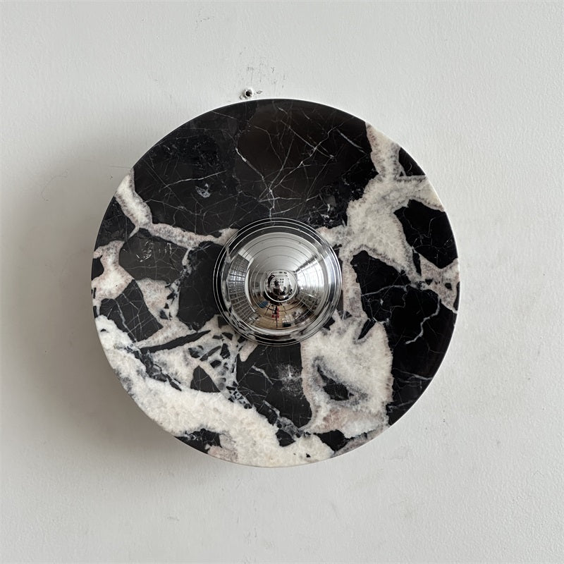 Alba Modern Minimalist Chrome Marble Wall Lamp - Letslighting