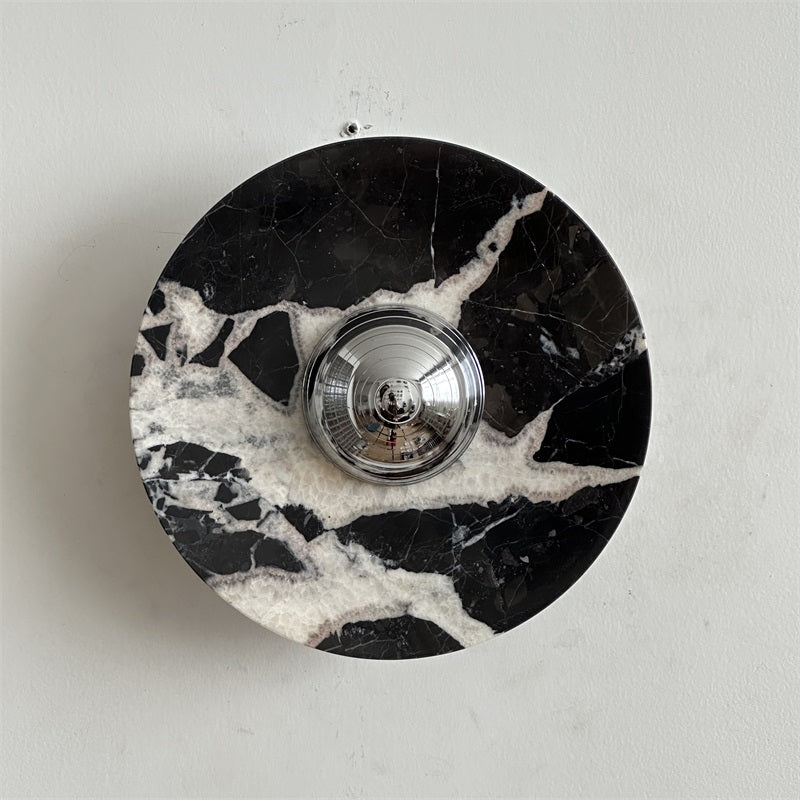 Alba Modern Minimalist Chrome Marble Wall Lamp - Letslighting