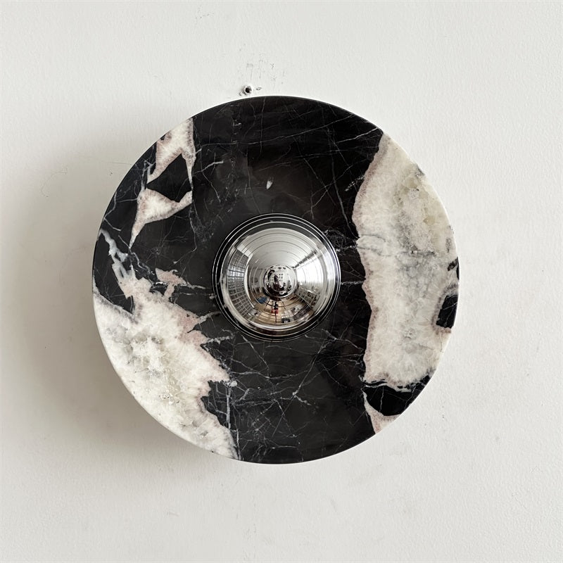 Alba Modern Minimalist Chrome Marble Wall Lamp - Letslighting