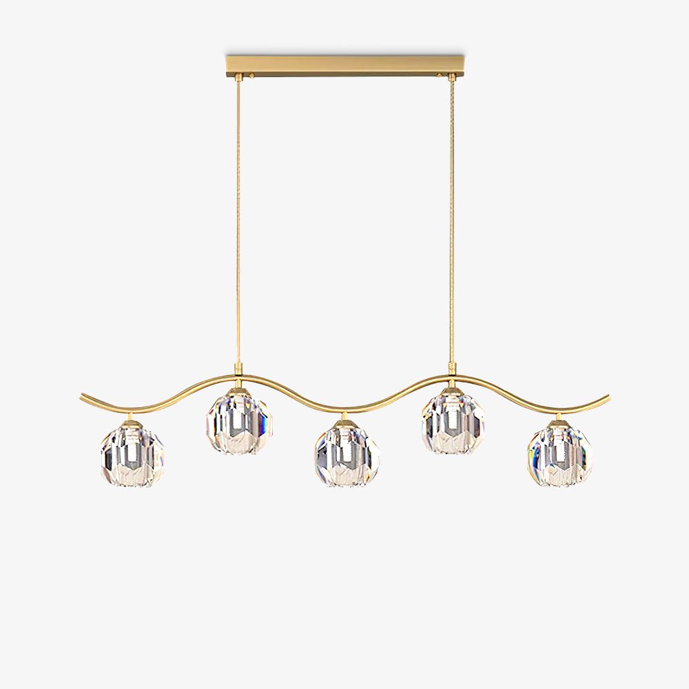 Lustra Chandelier Copper and Crystal Geometrical - Letslighting
