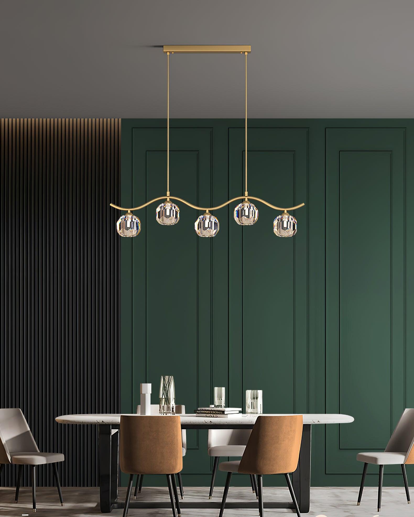 Lustra Chandelier Copper and Crystal Geometrical - Letslighting