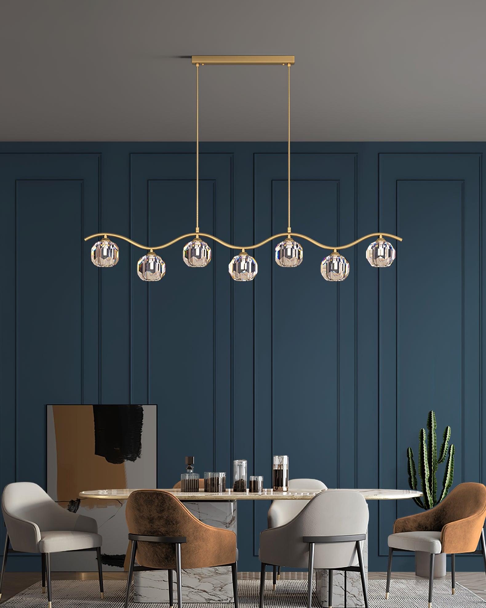 Lustra Chandelier Copper and Crystal Geometrical - Letslighting