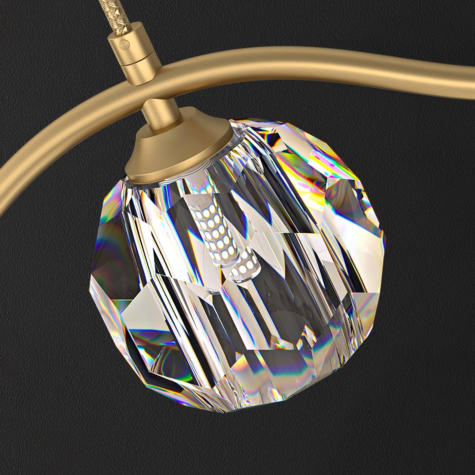 Lustra Chandelier Copper and Crystal Geometrical - Letslighting