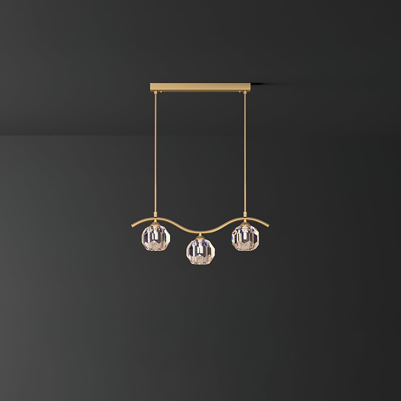 Lustra Chandelier Copper and Crystal Geometrical - Letslighting