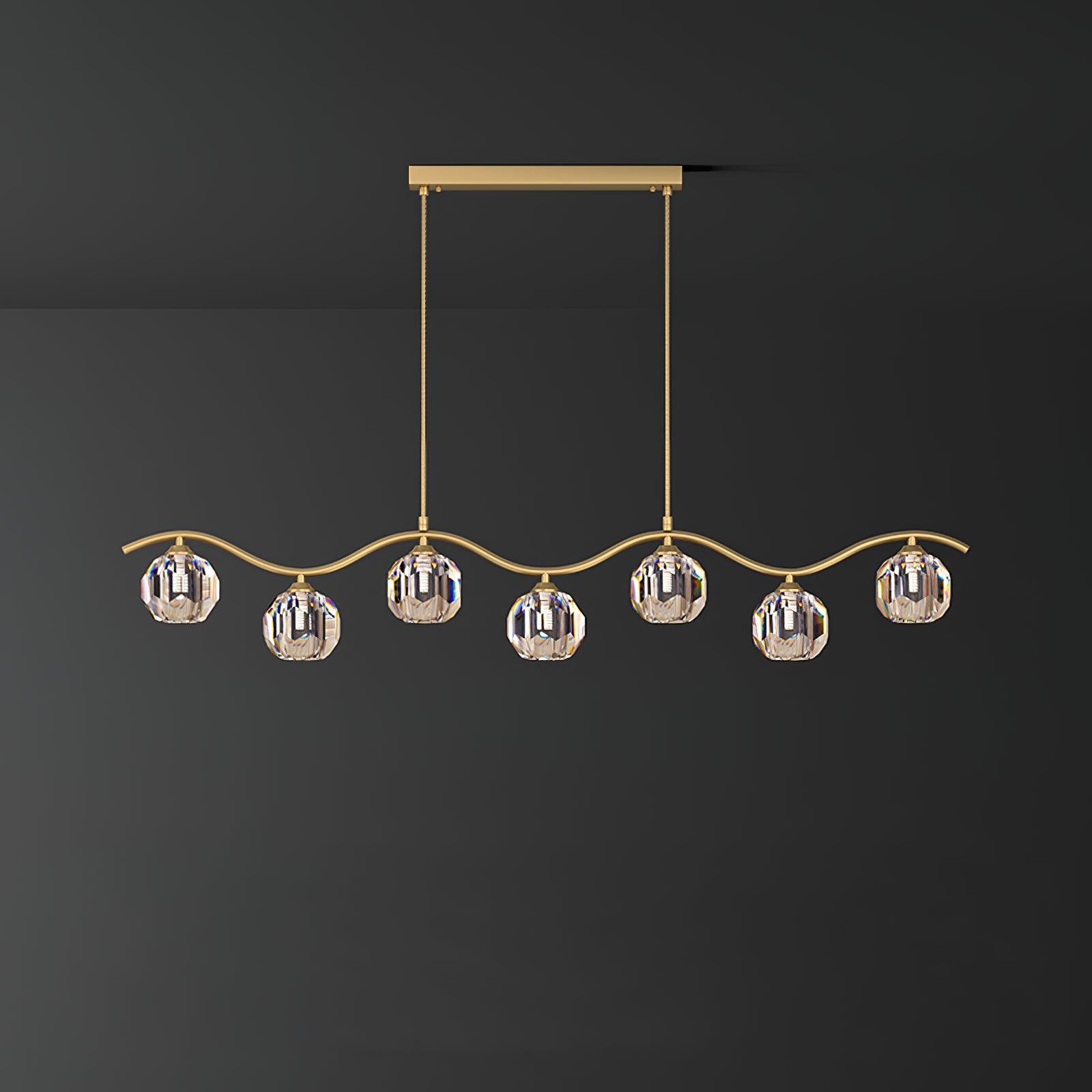Lustra Chandelier Copper and Crystal Geometrical - Letslighting