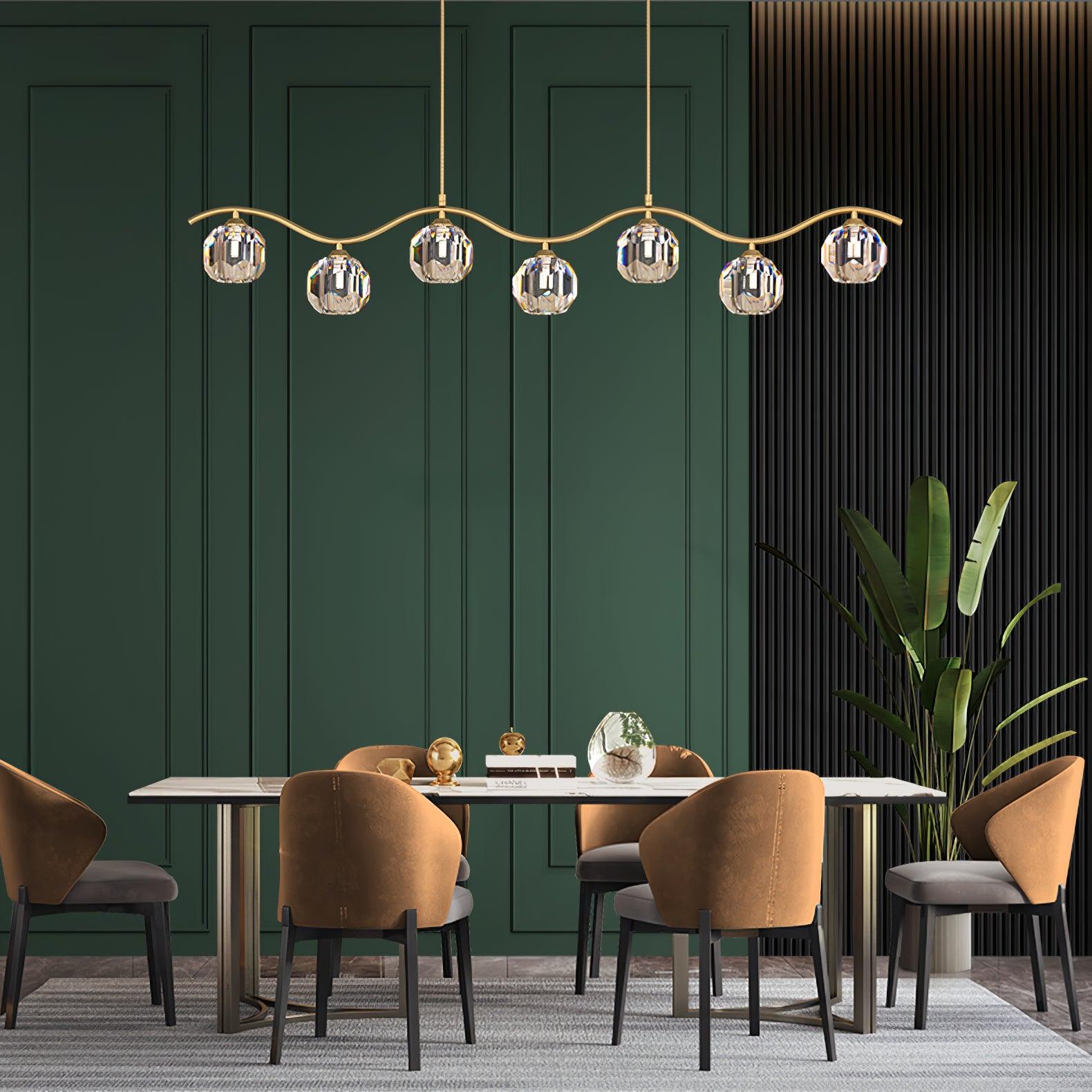 Lustra Chandelier Copper and Crystal Geometrical - Letslighting