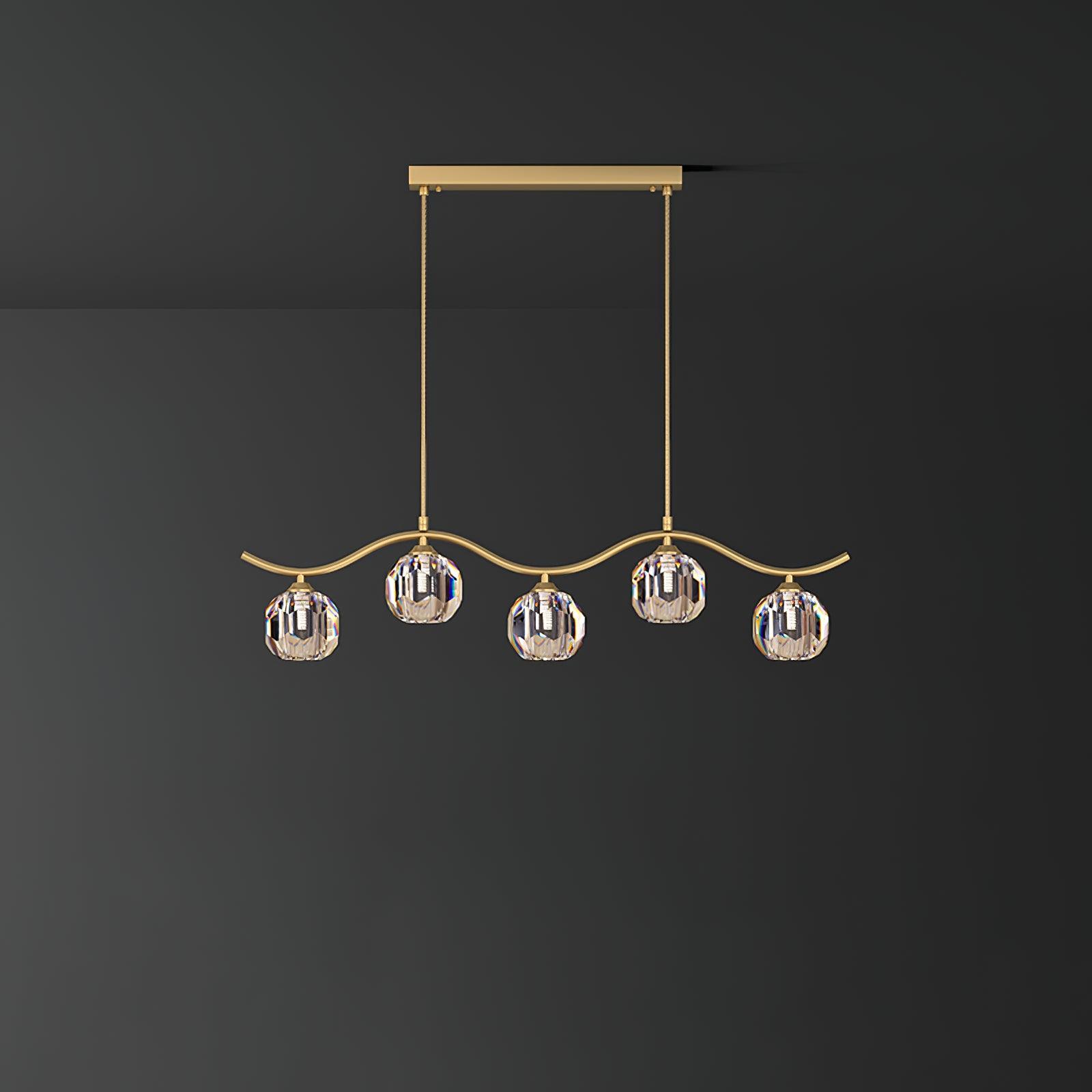 Lustra Chandelier Copper and Crystal Geometrical - Letslighting