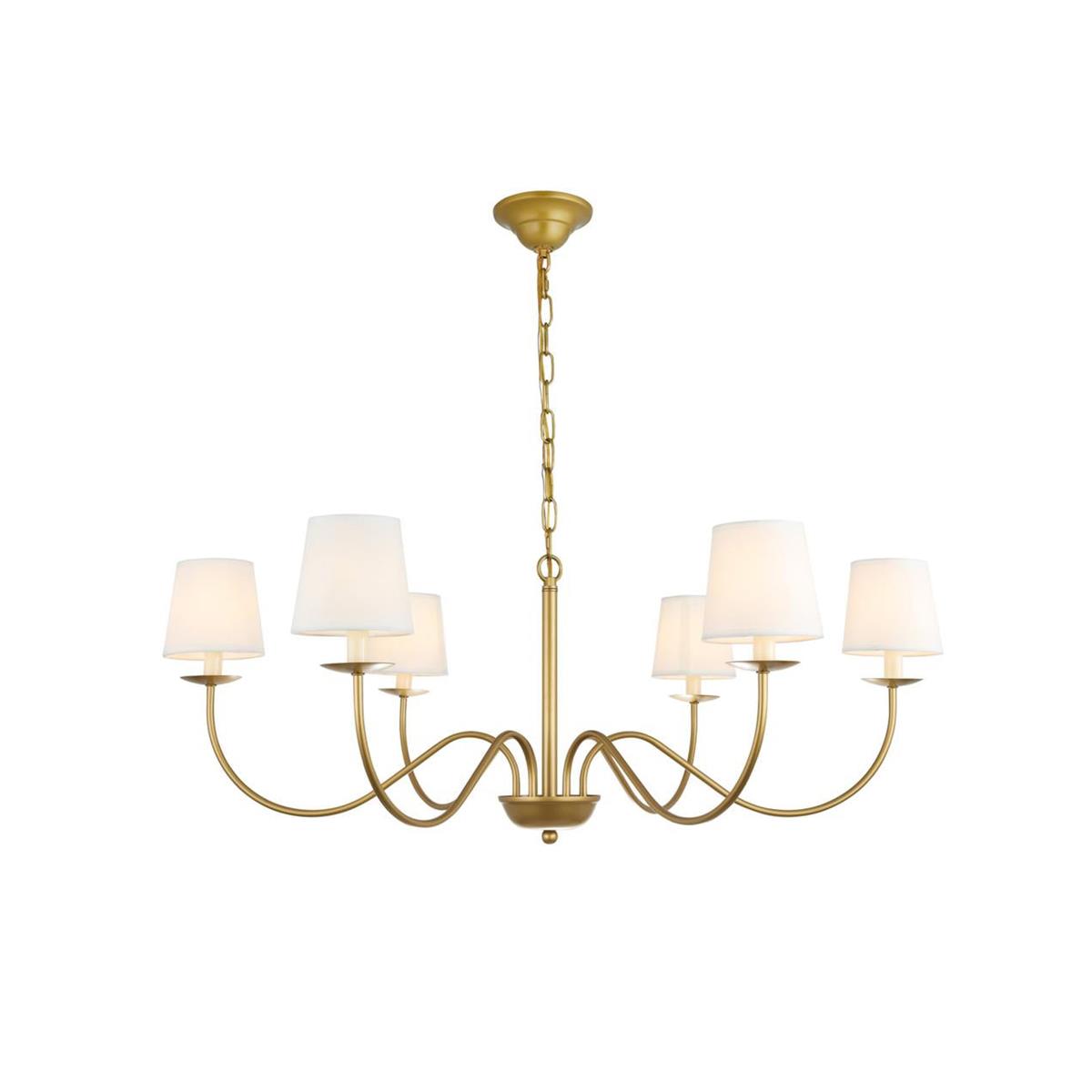 Amble Vintage Industrial Brass Fabric Chandelier - Letslighting