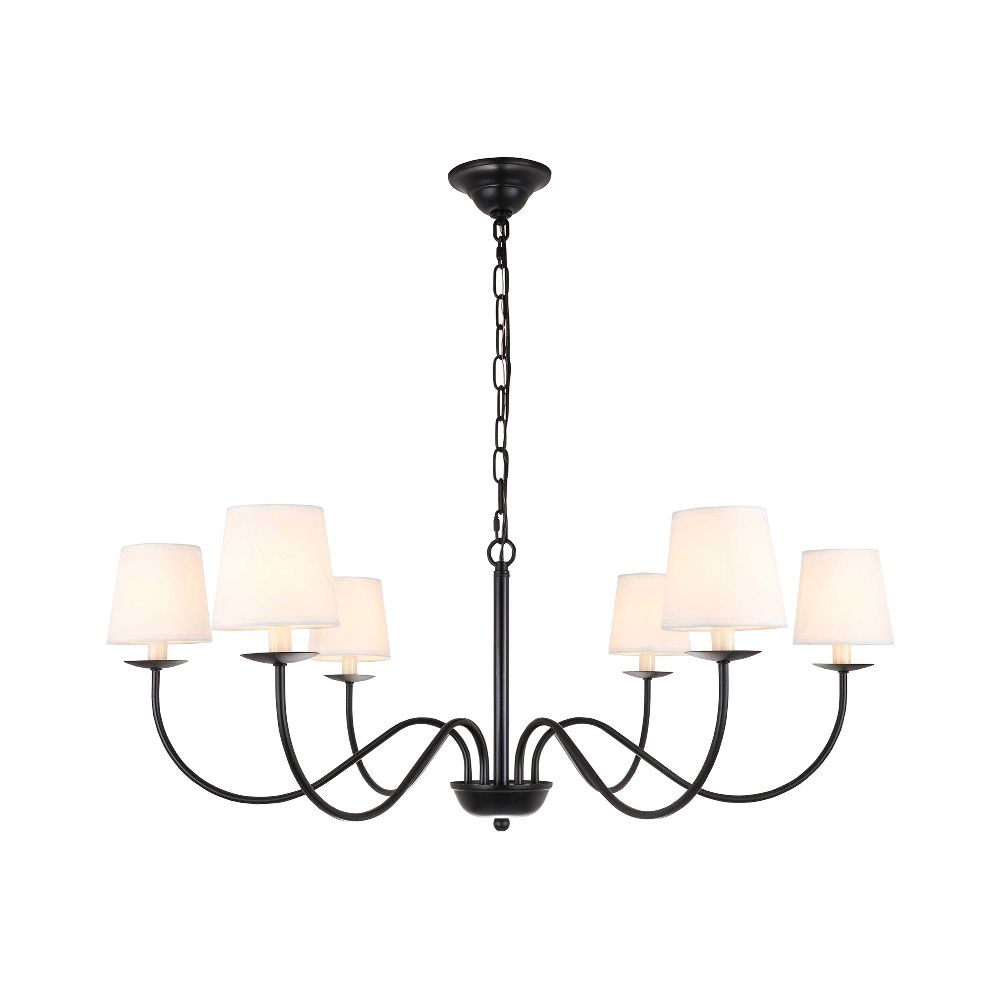 Amble Vintage Industrial Brass Fabric Chandelier - Letslighting