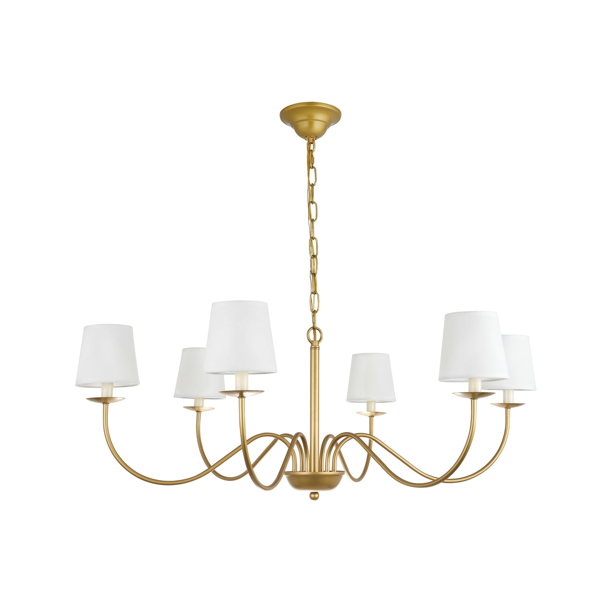 Amble Vintage Industrial Brass Fabric Chandelier - Letslighting