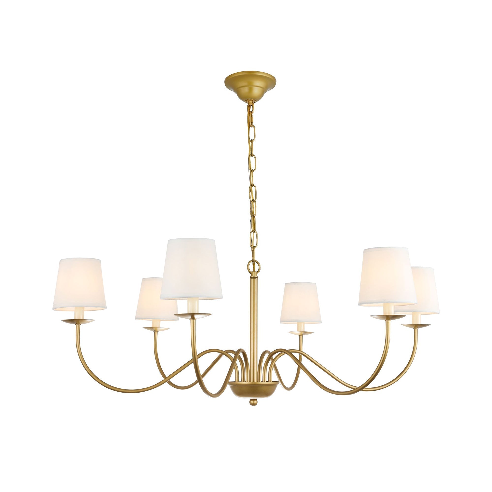 Amble Vintage Industrial Brass Fabric Chandelier - Letslighting